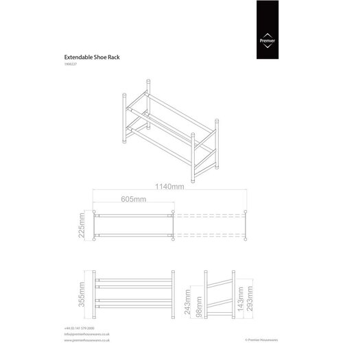 Premier Housewares Chrome Frame zložljivo stojalo za čevlje Slike