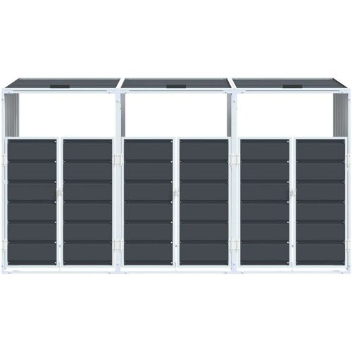 VidaXL spremi&amp;scaron;te za 2 kanta za otpad antracit 216x81x115 cm čelično Slike