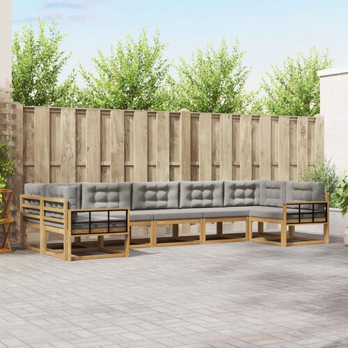  Set vanjskih sofa 7 kom. Bijela i svjetlosiva Smeđa 404 x 168,5 x 73 cm Cene