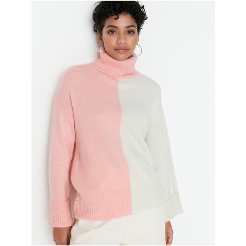 Trendyol Women's White-Pink Turtleneck - Women Slike