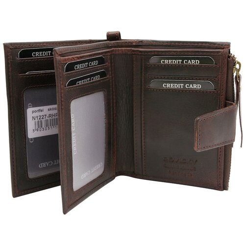Fashion Hunters Brown roomy men&amp;#039;s wallet in a retro style Slike