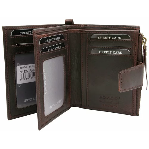 Fashion Hunters Brown roomy men's wallet in a retro style