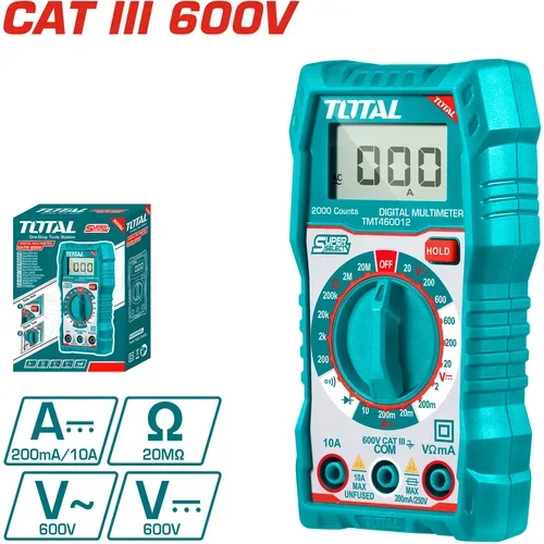 TOTAL TOOLS Digitalni multimeter, CATIII600V (TMT460012), (20926489)