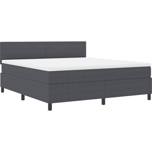  LED Box Spring Krevet Tamno siva i bijela 180 x 200 cm Slike
