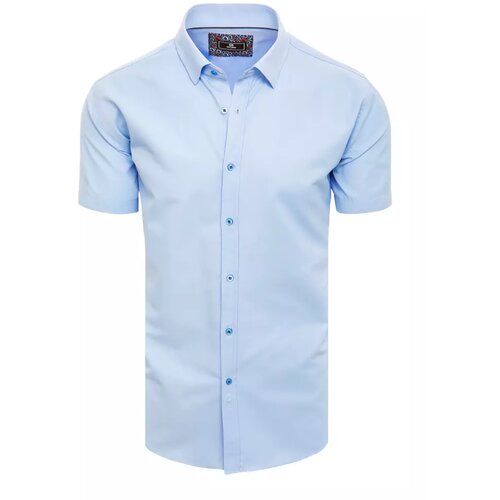 DStreet Light blue men's short sleeve shirt Slike