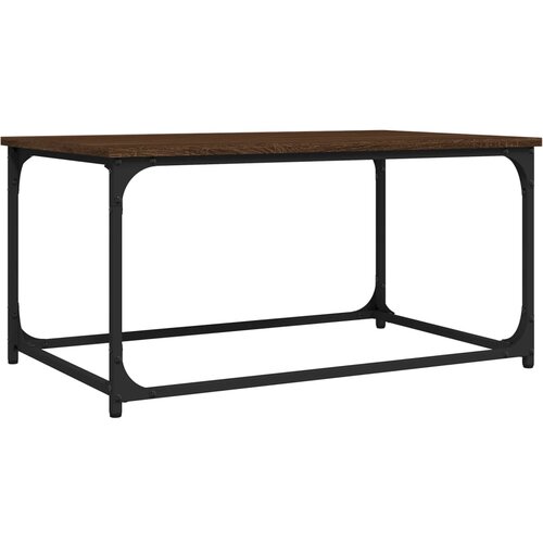 Maison Chic Klubska mizica - kavna mizica - Nizka mizica rjav hrast 80x50x40 cm inženirski les in železo, (21753957) Cene