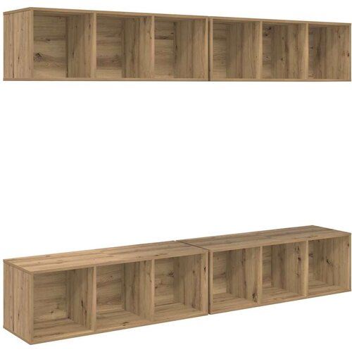  Set TV komoda Zidne 4 pcs Umjetnički hrast 37 x 37 x 107 cm Slike
