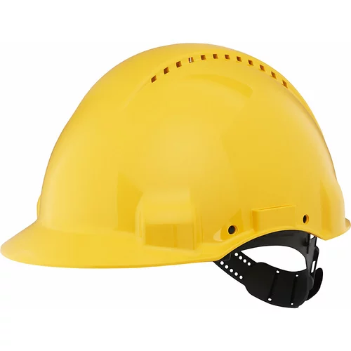 3m Zaščitna čelada G3000 s prezračevalnimi režami, s senzorjem Uvicator™, zaponko, trakom za znoj, rumene barve