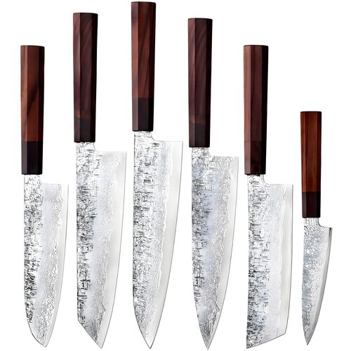  Set dama&amp;scaron;kovih kuhinjskih noževa DR-39200 - 6 kom / Smeđa / Crna KP39200 Slike