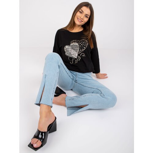 RUE PARIS Blouse-RV-BZ-7545.42P-black Cene