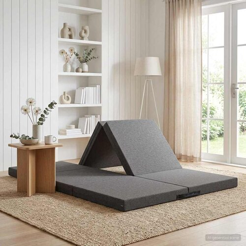 SOFA na razvlačenje 140 x 67 x 15 cm Svjetlosiva Cijene