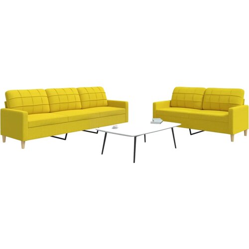 vidaXL 2-dijelni set sofa svjetložuti od tkanine Cijene