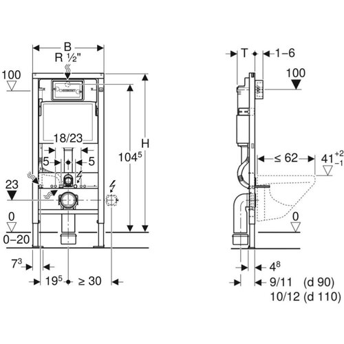 Geberit KOGEDTORFU10D50B sat fusion wc &amp;scaron;koljka s kompletom duofix 458.103.00.1 Delta50 Slike