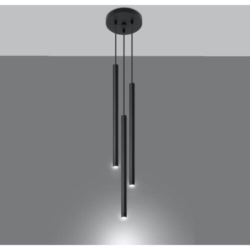 Sollux Lighting SL.0471 - visilica na sajli PASTELO 3P 3xG9/8W/230V crna Slike