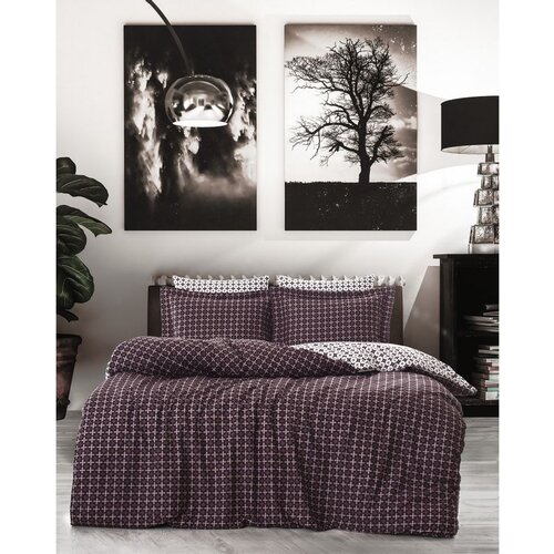  camicia maroonwhite ranforce super king quilt cover set (eu) (it) Cene