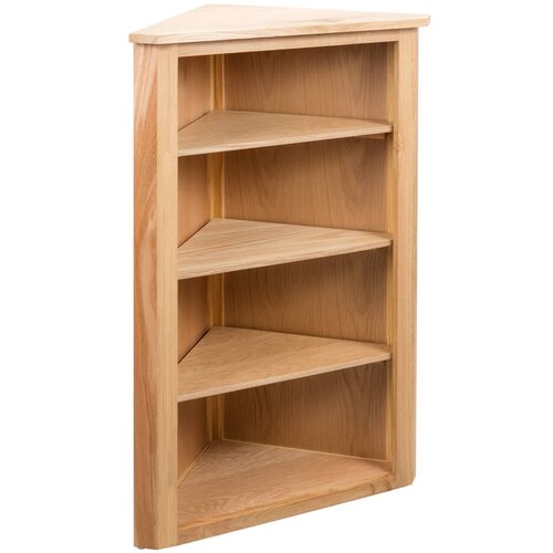 vidaXL kotna polica 59x36x100 cm trdna hrastovina Cene