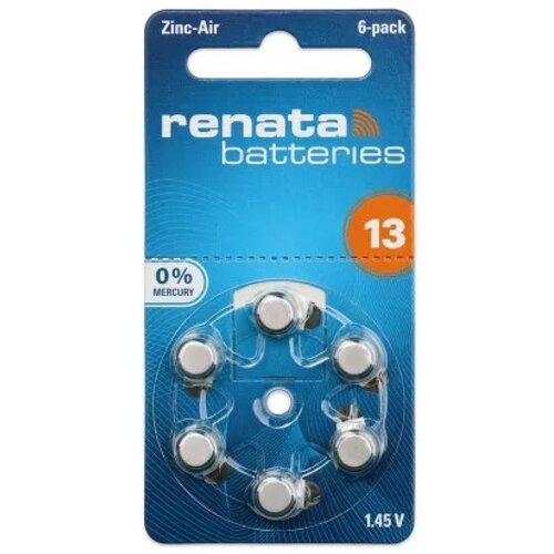 Renata ZA13 (PR48) cink-vazduh baterije za slu&amp;scaron;ni aparat, 6 kom. Slike