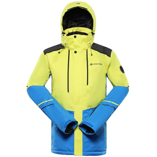 Alpine pro Men's ski jacket with ptx membrane ZARIB sulphur spring