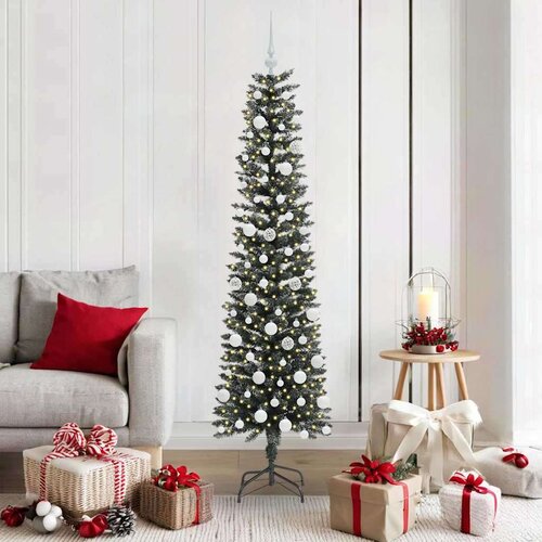 vidaXL Umestno božično drevo med 300 LED Zelena 50,5 x 50,5 x 180 cm Cene