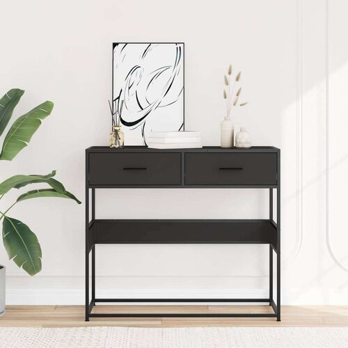 VidaXL konzolni stol crni 90x35x80 cm konstruirano drvo Slike