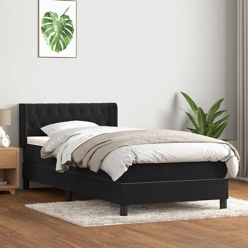 Box spring krevet s madracem crni 90x210 cm baršunasti Cene