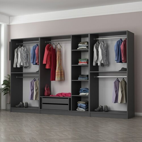 Hanah home Ormar Kale 315x210x52cm Antracit Cene