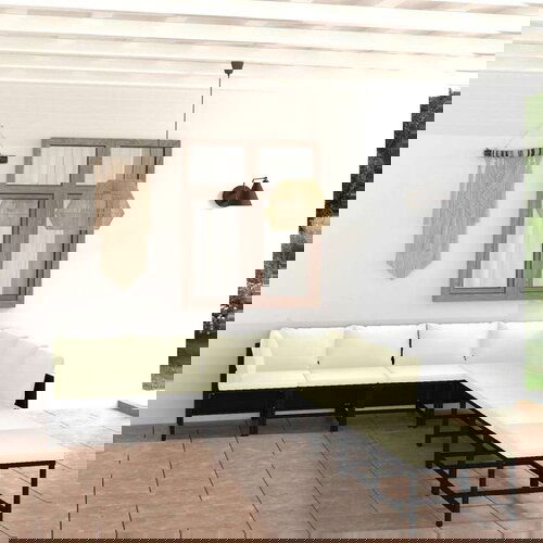 Poli 8-dijelna vrtna garnitura od poliratana s jastucima crna Cijene