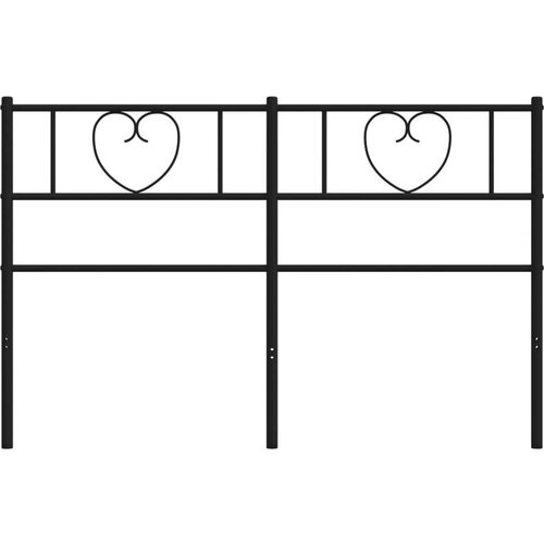  Metalno uzglavlje crno 150 cm Slike