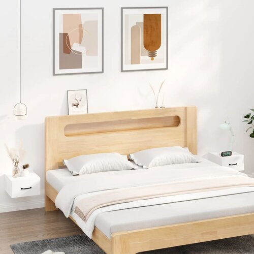 The Living Store Stenska nočna omarica 2 kosa bela 35x35x20 cm - Stenska Nočna Omarica, (21432967) Slike
