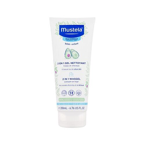 Mustela B&amp;eacute;b&amp;eacute; 2 in 1 cleansing gel nežen gel za prhanje 2in1 za otroke od rojstva dalje 200 ml za otroke Slike