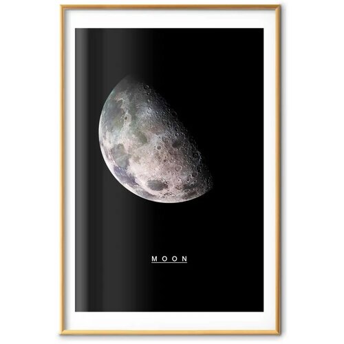  Plakat - Moon 60x90 Zlatni okvir s margom Cene