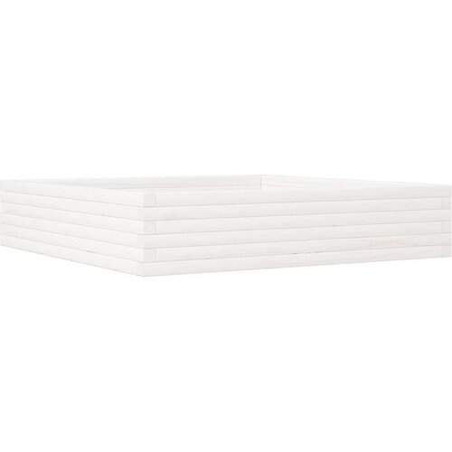  Vrtna sadilica bijela 110x110x23 cm od masivne borovine Slike