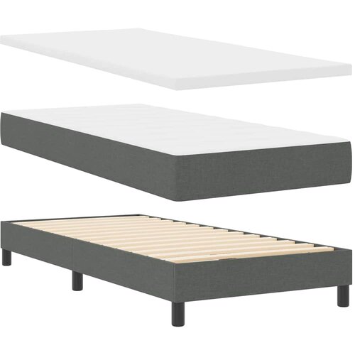  s opruga kutije Tamno siva 80 x 200 cm tkanina Slike
