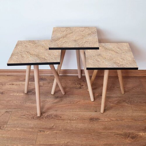 Hanah home 3Shp389 - Beige Beige Nesting Table (3 Pieces) Cene