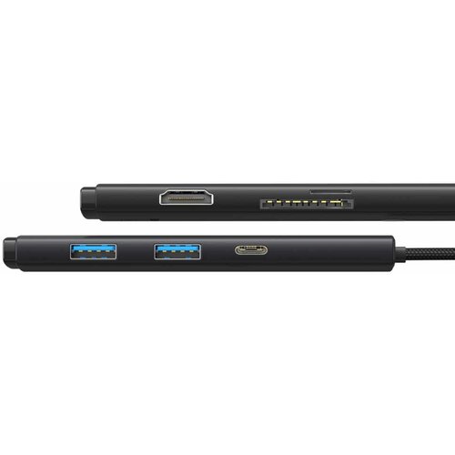 Baseus Hub 6w1 Lite Series USB-C na 2x USB 3.0 + USB-C PD + HDMI + SD/TF (črn), (20773759) Slike