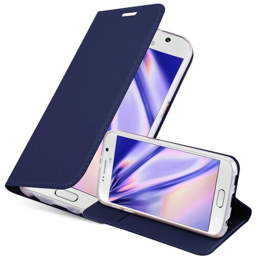 Cadorabo Ohi&scaron;je, združljivo z Samsung Galaxy S6 v klasična temno modra - Za&scaron;čitni ovitek z magnetnim zapiranjem, stoječo funkcijo in režo za kartice, (20552030) Cene