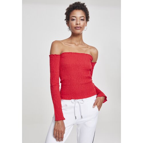 UC Ladies Women's Cold Shoulder Smoke L/S Fiery Red Slike