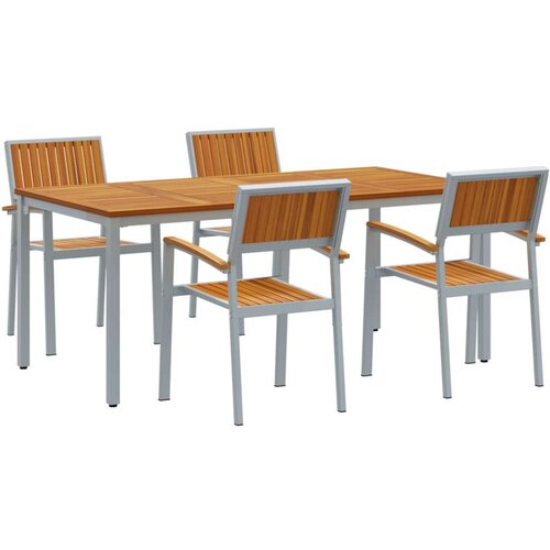  Set za blagovanje na otvorenom od 5 komada od čvrstog drva akacije i metala Cene