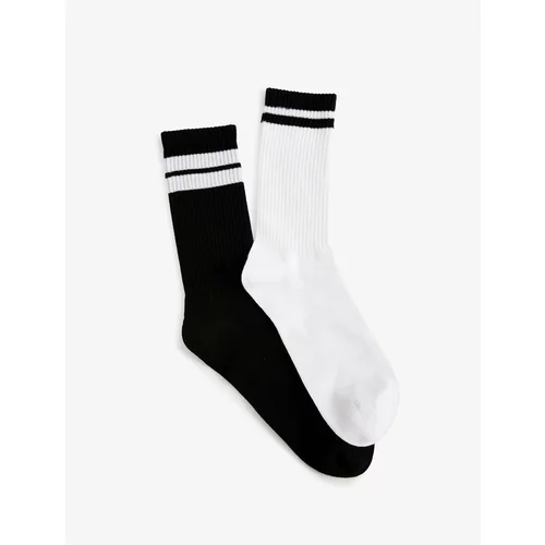 Koton Set of 2 Socks Multi Color Strip Detailed