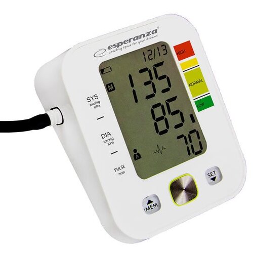 Esperanza merilec krvnega tlaka in pulza verve, nadlaktni, velik lcd, bele barve, (20720807) Slike