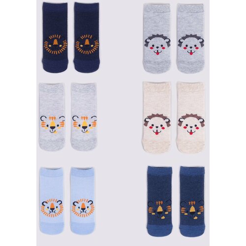Yoclub Kids's Boys' Ankle Thin Cotton Socks Patterns Colours 6-Pack SKS-0072C-AA00-002 Cene