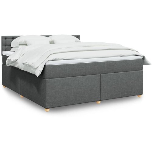vidaXL Box spring postelja z vzmetnico temno siva 180x200 cm blago Cene