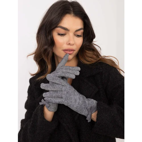 Fashionhunters Grey women's gloves