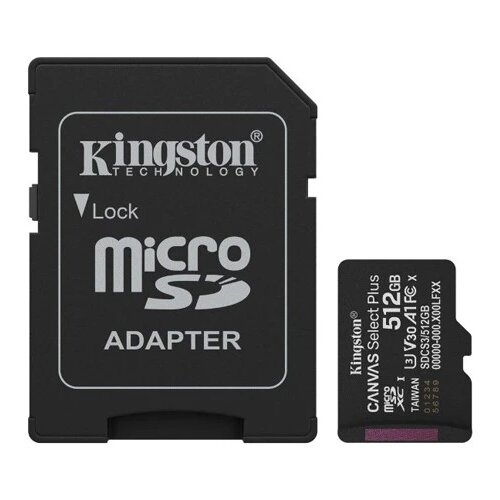 Kingston canvas select plus microsd 512gb class10 uhs-i adapter (sdcs3/512gb) spominska kartica Cene