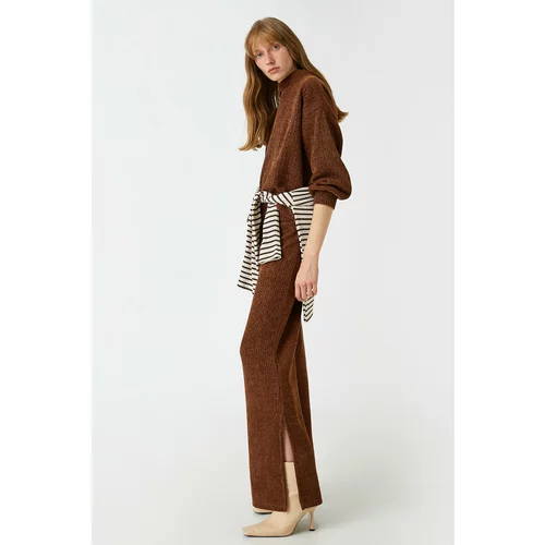 Koton Wide Leg Trousers with Slit Detail.