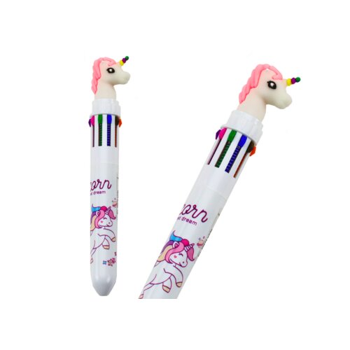 Unicorn automatska olovka, 10 boja bijela Slike