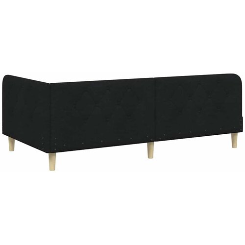  Kutni okvir kreveta Crna 90 x 190 cm tkanina Slike