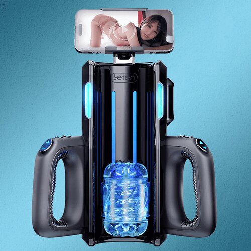 Leten Cannon King Pro High-speed Motor Thrusting Masturbator Cup with Phone Holder Cene