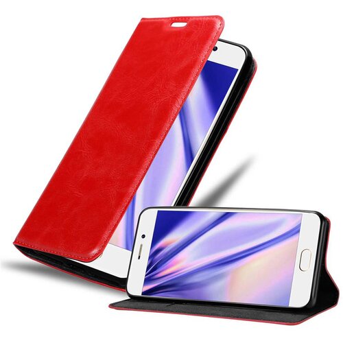 Cadorabo Ohišje, združljivo z MEIZU PRO 7 v rdeče jabolko - Zaščitni ovitek z magnetnim zapiranjem, stoječo funkcijo in režo za kartice, (20550257) Cene