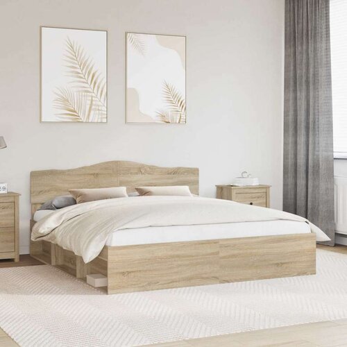  Konstrukcija postelje Sonoma 200 x 200 cm Masivno borovo les, (5000102275) Cene